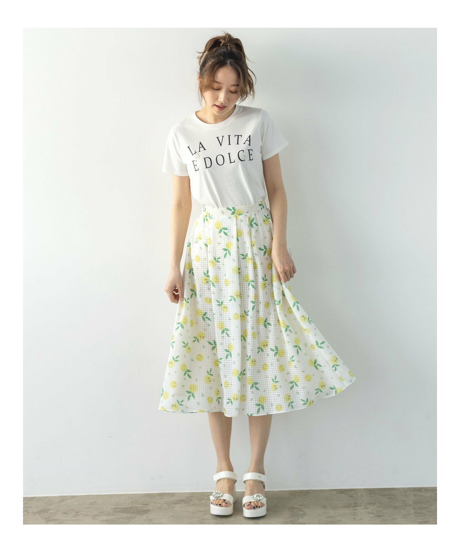 【WEB限定】【TOCCA LAVENDER】LA VITA E DOLCE Print スカート